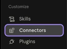 Claude settings menu with Connectors marked