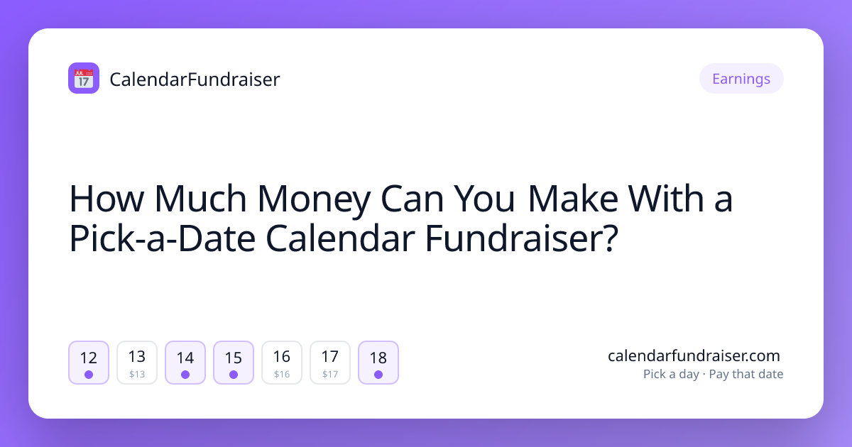 How Much Money Can You Make With a Pick-a-Date Calendar Fundraiser? — a pick-a-date calendar fundraiser guide from CalendarFundraiser