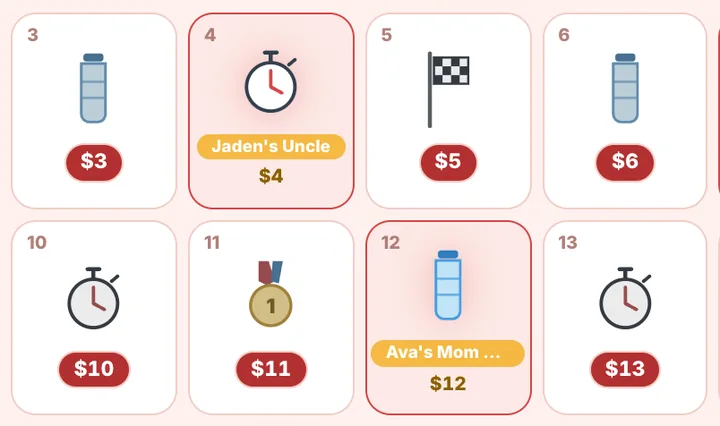 Fun Run calendar fundraiser calendar with claimed dates